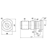 Pull Stud B Type ISO 7388/2-1984 - Big-tools Industrial Supply Tools for Metal Cutting